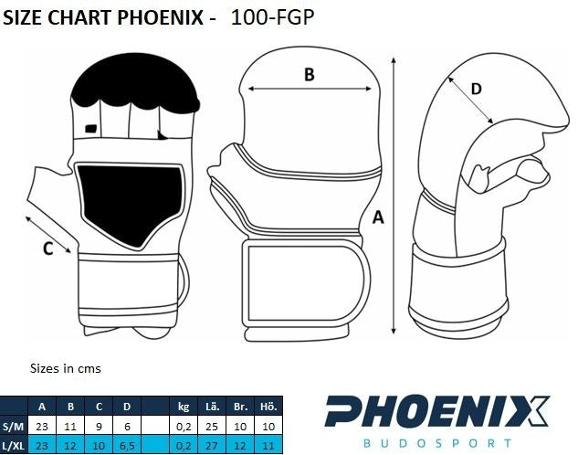 Phoenix: MMA Handskydd konstläder, svart-guld