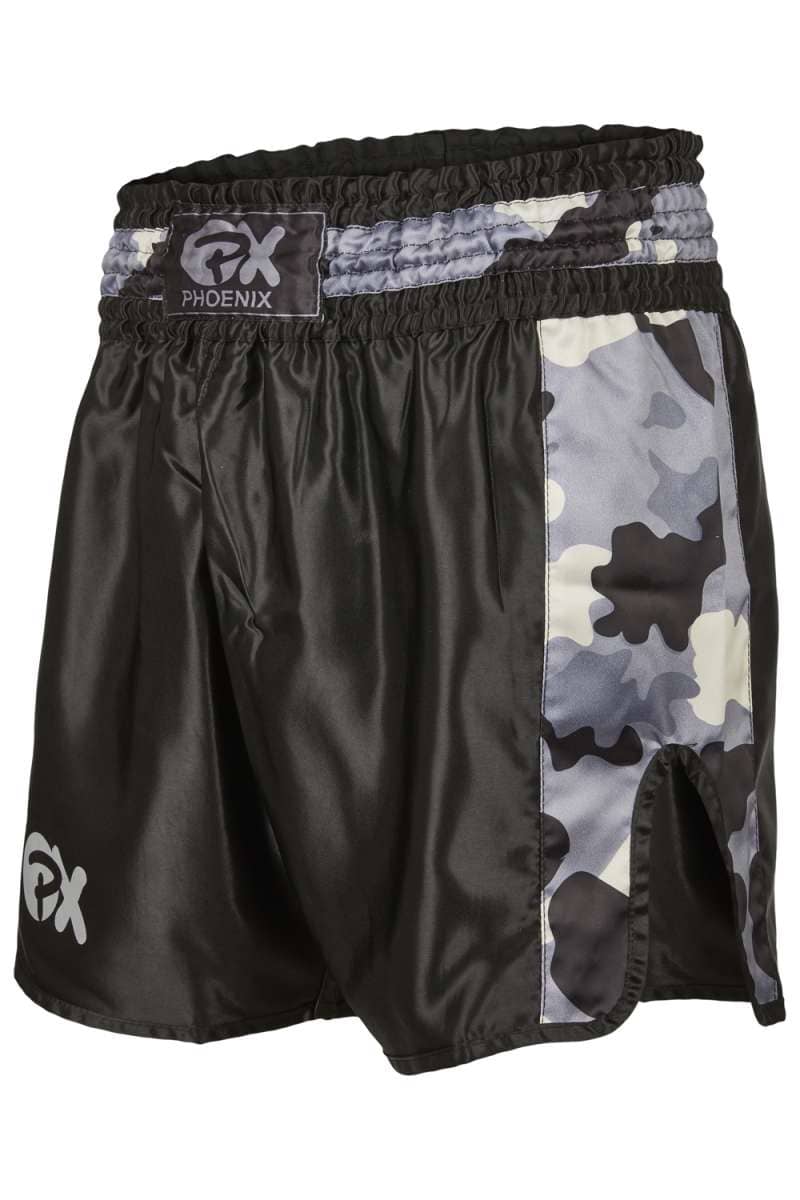 Phoenix: Thai Shorts, 'Contender' - Svart/Camo