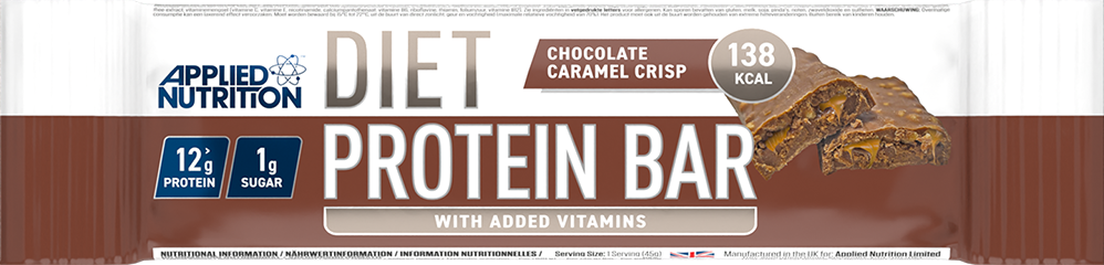 Applied Nutrition Diet Protein Bar - 12 x 45 g - Choklad Karamell Crisp