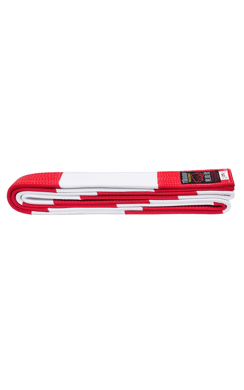 TOKAIDO Striped Karate Bälte, Red / Vit