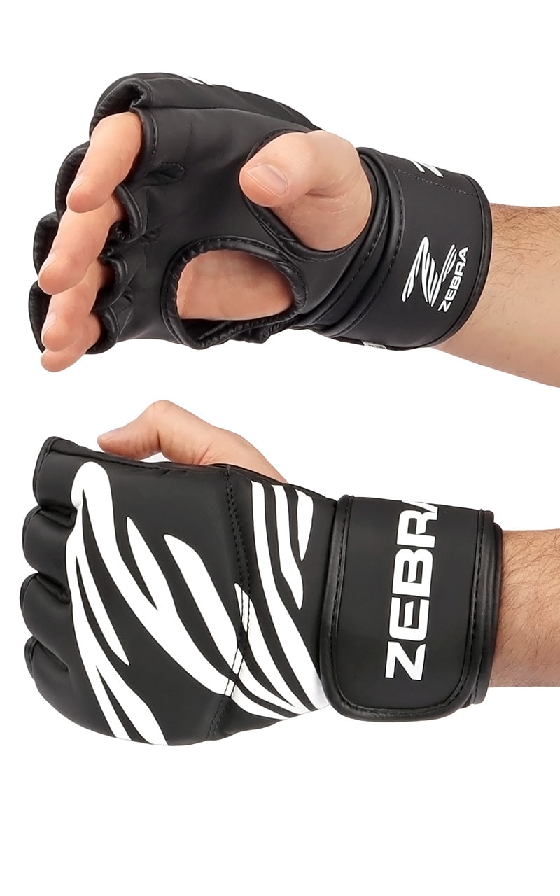 ZEBRA MMA-Träningshandskar, PU - Svart/Vit