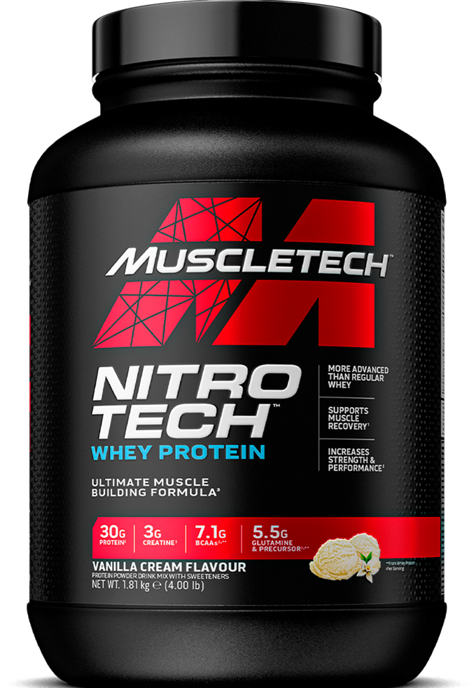 MuscleTech Nitro Tech Vassleprotein - 1820 g - Vanilla Cream