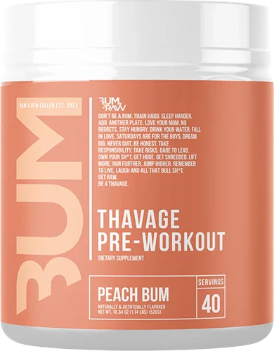 RAW CBUM Thavage Pre-Workout - 40 servings - Peach Bum
