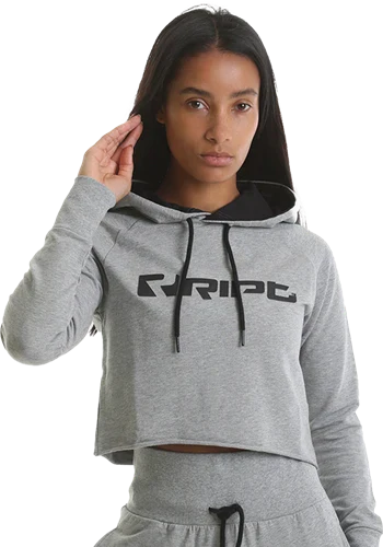 RIPT RCLSWT719 Dam Cropped Hoodie - Grey