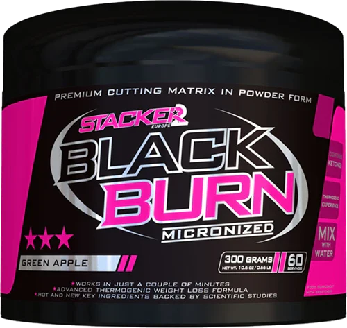 Stacker2 Black Burn Micronised - 300 g - Green Apple