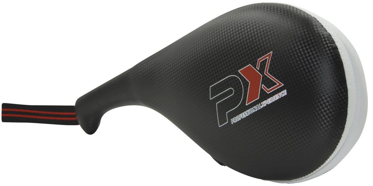 Phoenix:  Taekwondo dubbel-mittsar konstläder svart–vit