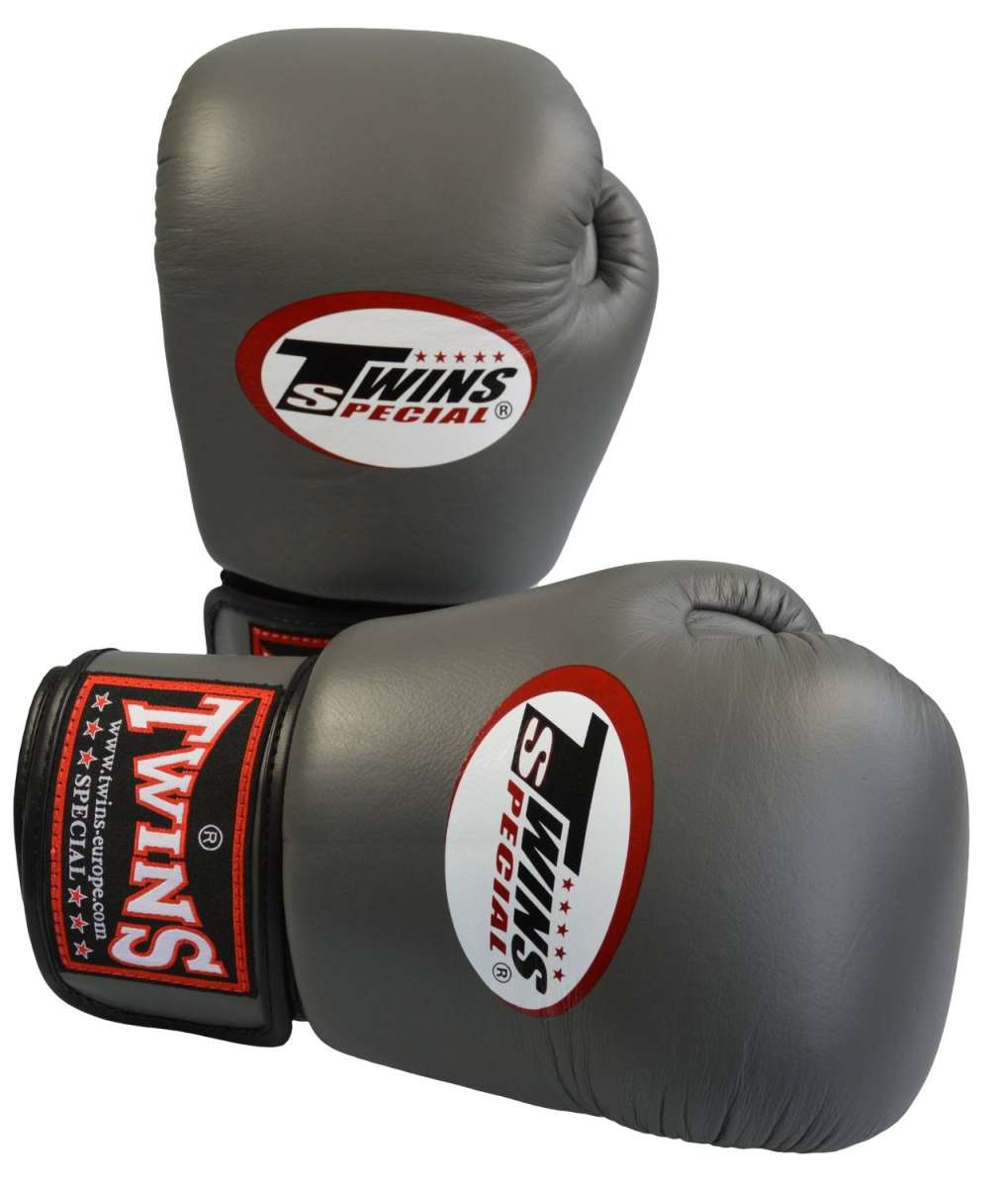 TWINS Boxningshandskar, Äkta läder - Grå
