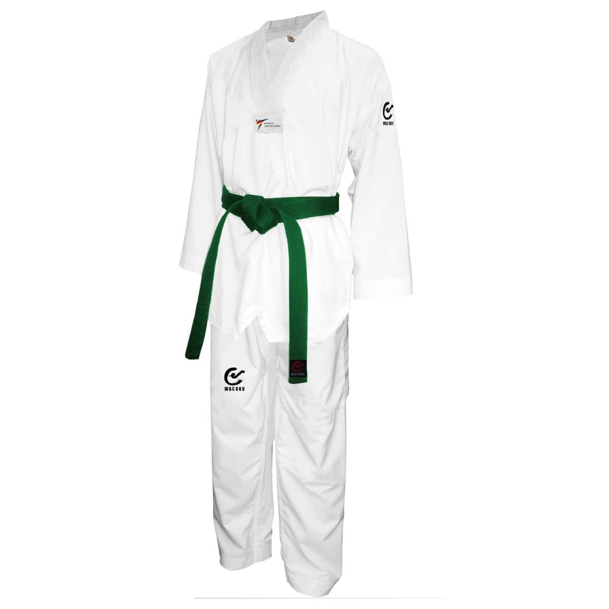WACOKU FALCON Taekwondo Dräkt – Vit V-Neck, WT-Godkänd