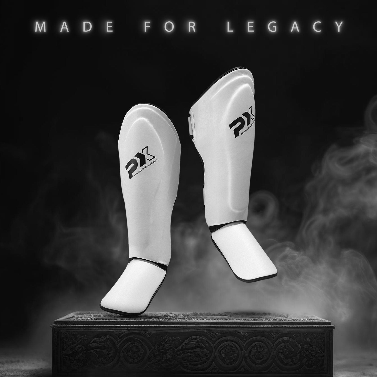 Phoenix:  Benskydd, Thaiboxning, Kickboxning FIGHT PRO Vit/Svart