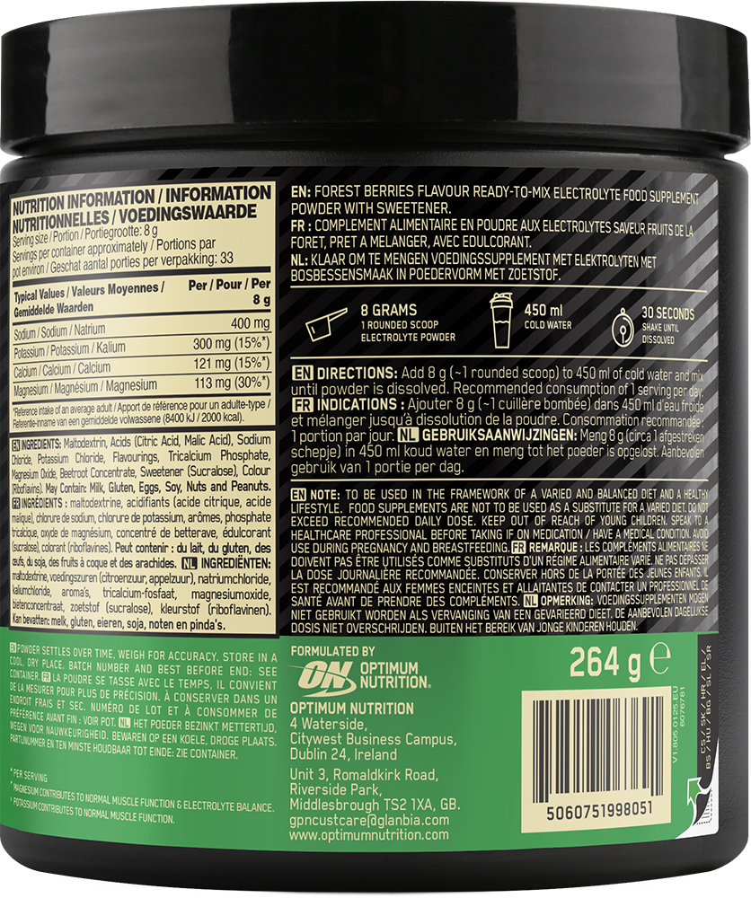 Optimum Nutrition Electrolyte Powder Forrest Berries - 264g