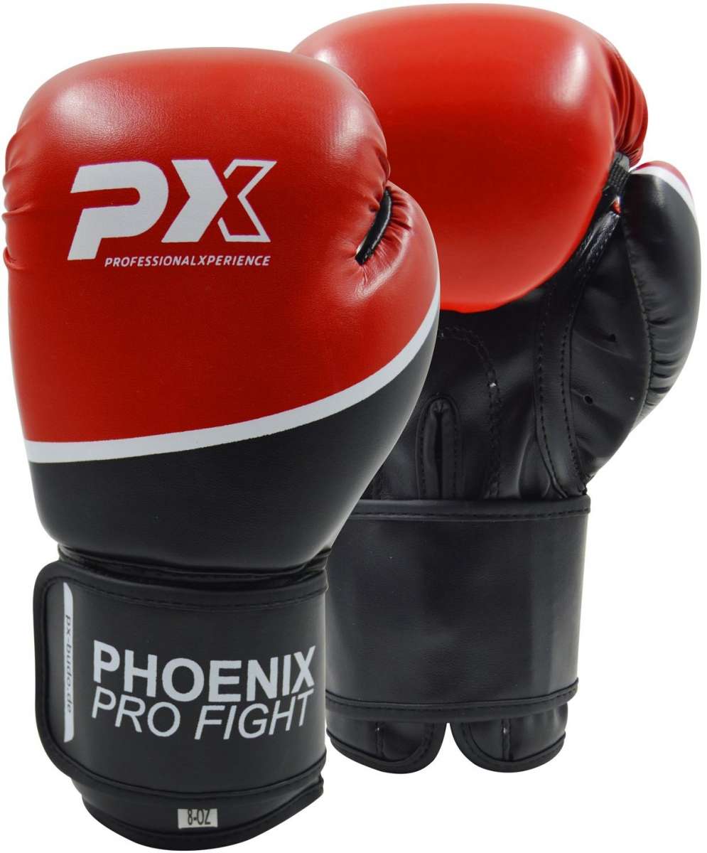 Phoenix:  PRO FIGHT PU boxningshandskar Svart/Röd