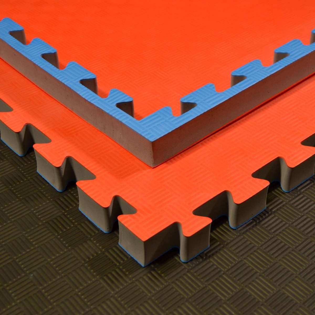 Phoenix: Judomattor - Röd/Blå, rutigt mönster, 100x100x4 cm