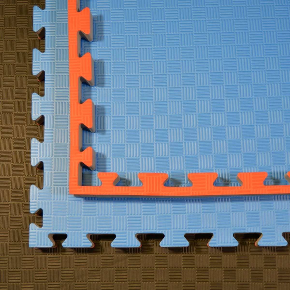 Phoenix: Judomattor - Röd/Blå, rutigt mönster, 100x100x4 cm