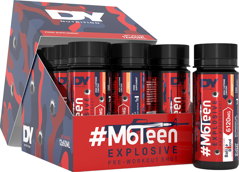Dorian Yates Nutrition M6Teen Pre-workout Shots - 12 x 60 ml - Peach