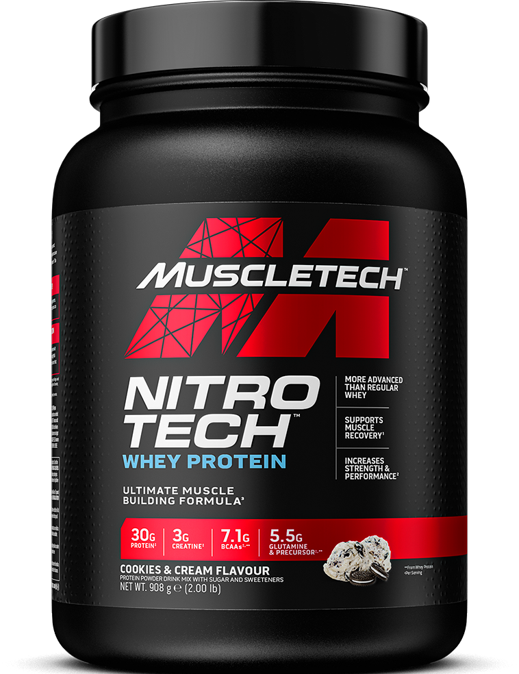 MuscleTech Nitro Tech Vassleprotein - 908 g - Cookies & Cream