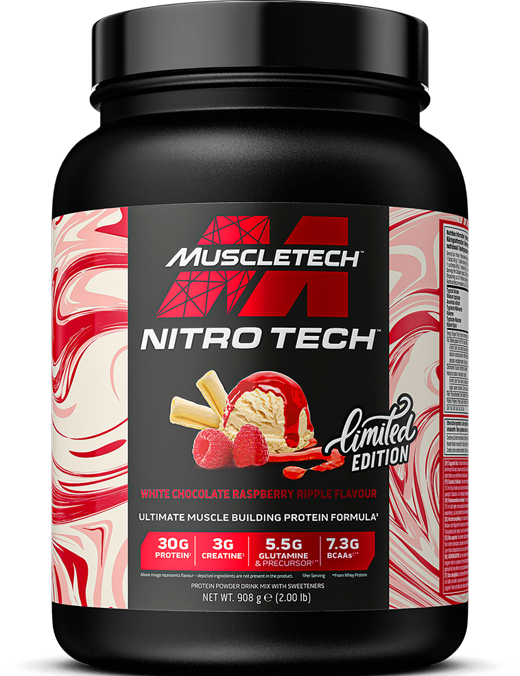 MuscleTech Nitro Tech Vassleprotein - 908 g - White Chocolate Raspberry Ripple
