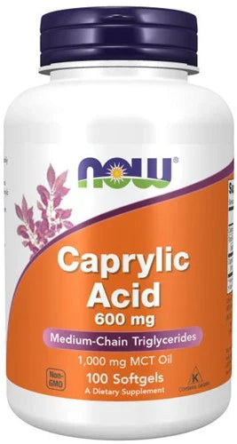 NOW Foods NOW3347 Caprylic Acid 600 mg - 100 softgels