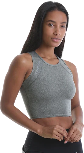 RIPT RCLTOP732 Dam Crop Top - Grey Marl