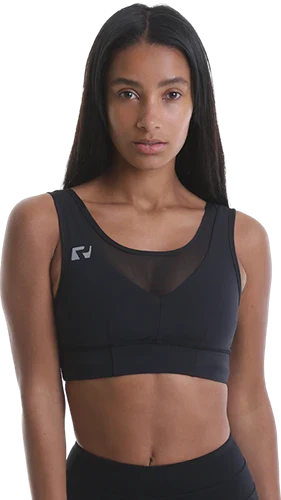 RIPT RCLTOP734 Dam Crop Top Mesh - Black