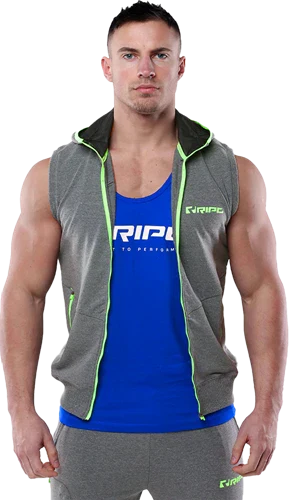 RIPT RCSWT704 Herr SL Tech Line Sleeve Hoodie - Grey Marl