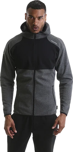 RIPT RCSWT709 Herr Hooded Zip-Genom - Grey Marl