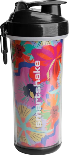 Smartshake Dubbelvägg - 750 ml - Flower Power / Tropical Red