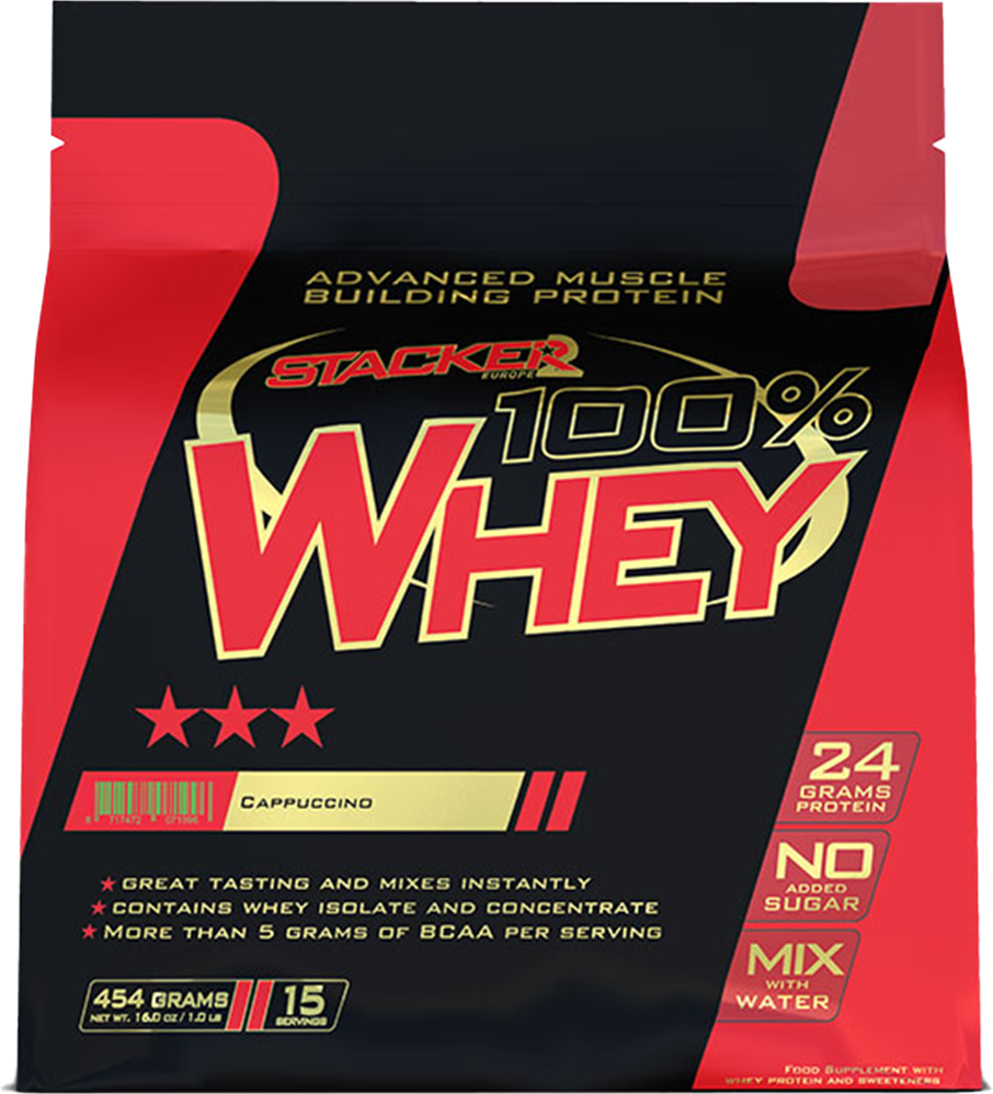 Stacker2 100% Vassleprotein - 454 g - Cappuccino